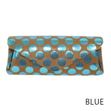 ドットレザーロングウォレット【Dot Leather Long Wallet 】blue/ブルー　～carmine～