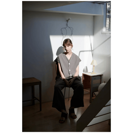 TAFFETA TWO TUCK WIDE PANTS〜MANON〜