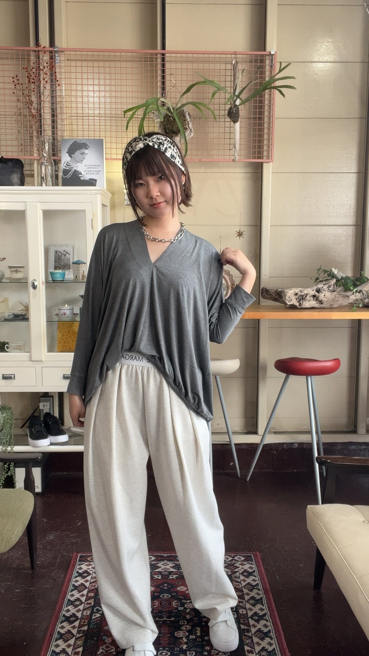 ロゴウエストゴムタックパンツ ~margaux vintage~ MG AC-25084-A