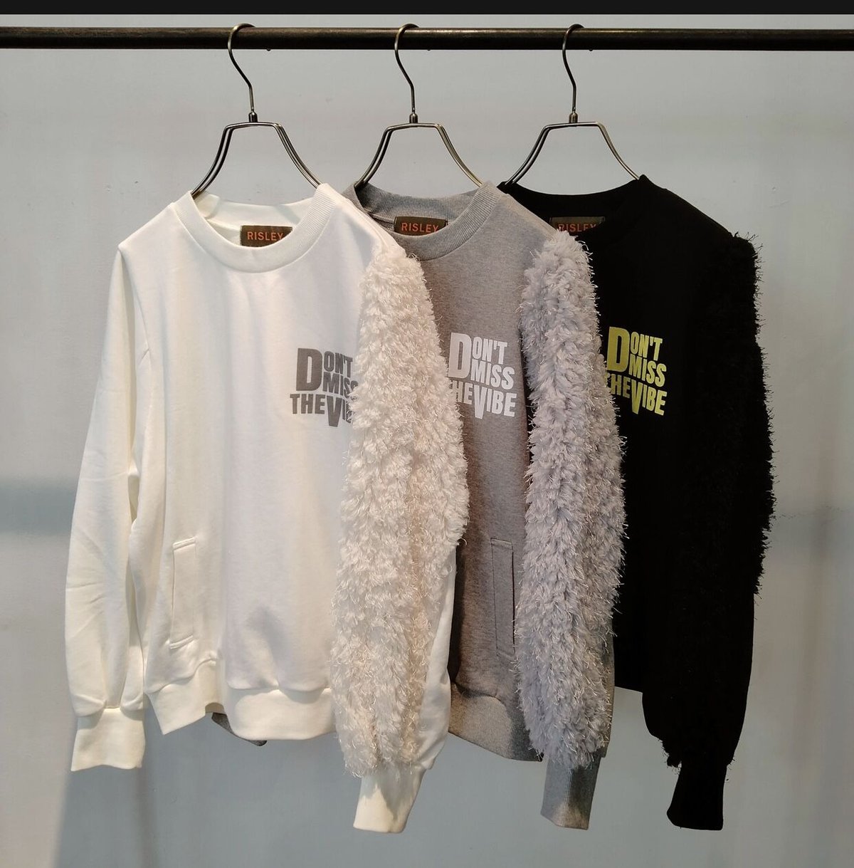 2023aw 【RISLEY】ファースリーブスウェットFur sleeve sweat (17...