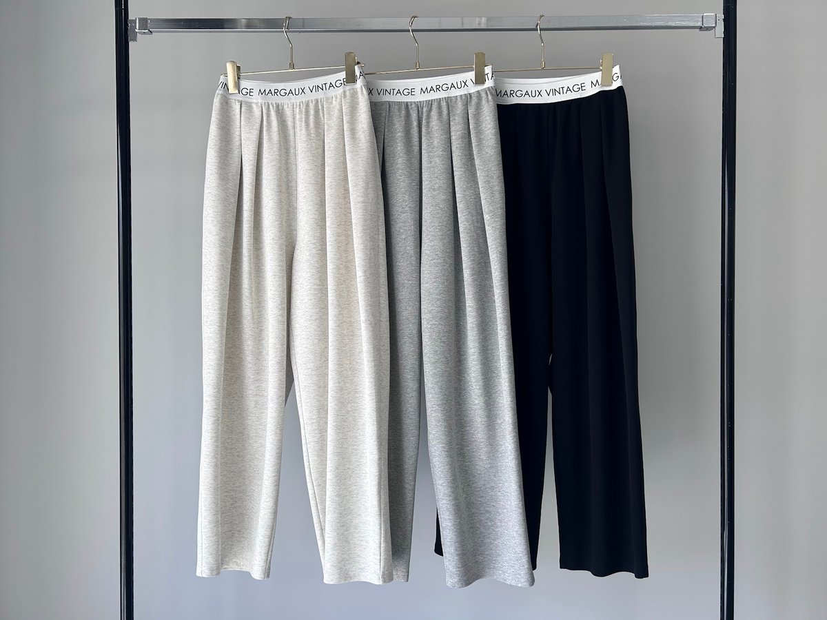 MARGAUX VINTAGE ロゴウエストゴムタックパンツ MARGAUX VINTAGE 】ロゴウエストゴムタックパンツ | valance