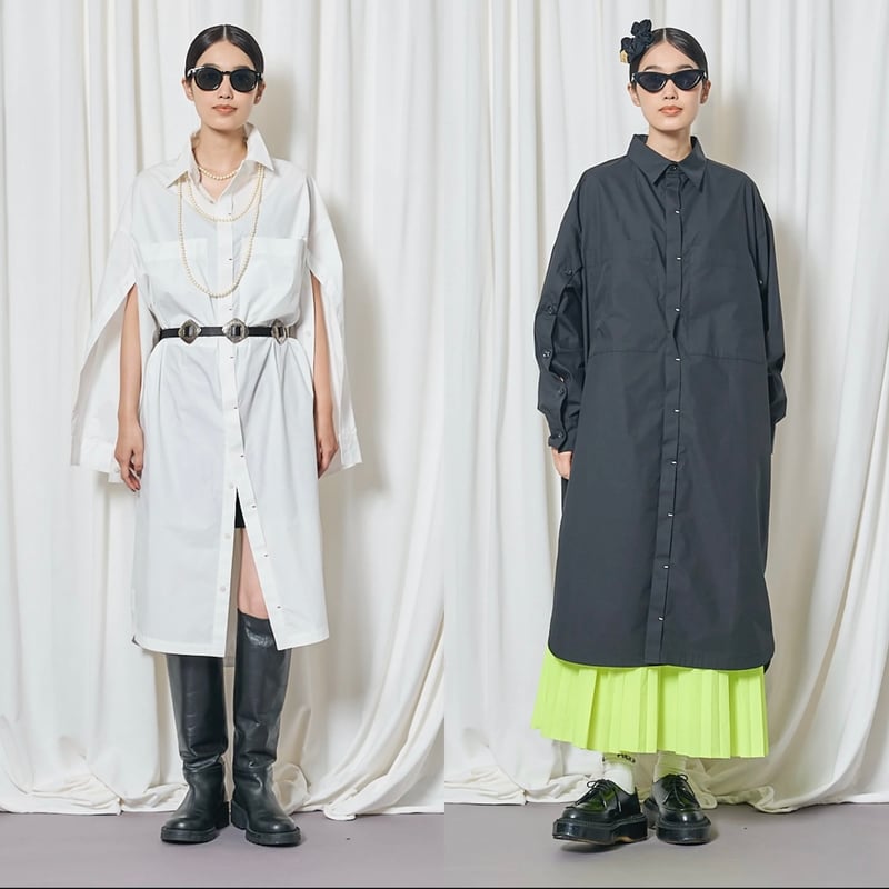 トーマスマグパイワンピース thomas magpie】linen stripe long shirt onepiece /【トーマス