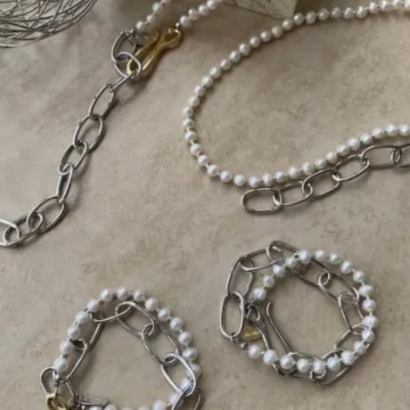 volume chain pearl necklace BRN-3484　 〜bluerank〜