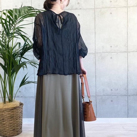 ROSIEE／ワッシャー加工シアーブラウス　R533223