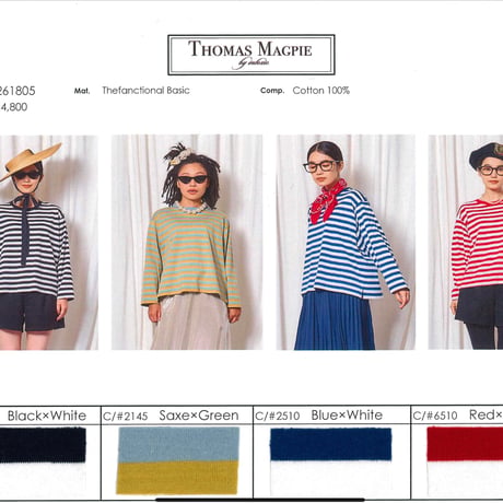 2026Spring Thomas magpie トーマスマクバイ2261804 Striped Cotton