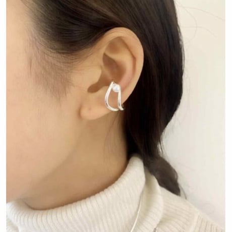 Imitation pearl Ear cuffl  BREC-042~ BLUE RANK~