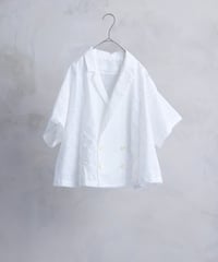 心の花苑 Open-collar cropped overshirt