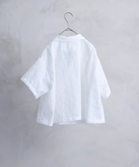 心の花苑 Open-collar cropped overshirt