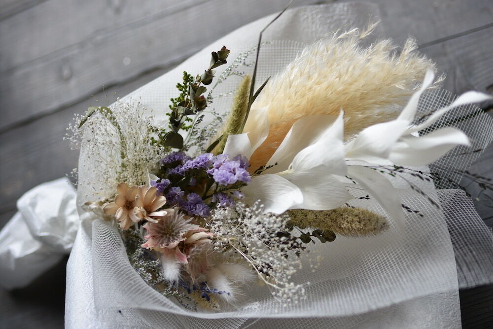 ♡フレンチ♥ページ♡ドライフラワーブーケ♡ 発送】ブーケ(M) | COCO BOTANICAL arrangement |ドライフラワ