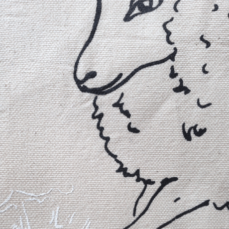 キャンパス トートバッグ　Wise Sheep  B