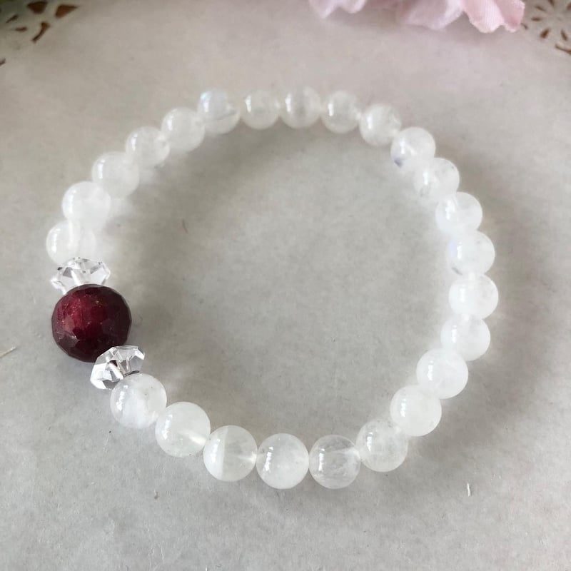 ムーンストーン ルビー ブレスレット 【公式通販】