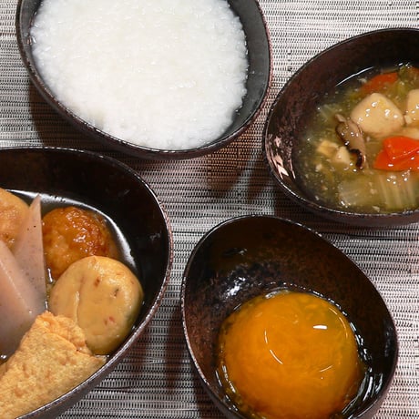 しあわせたまご　つや黒4点セット(化粧箱入)