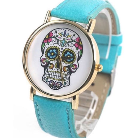 skull flower S/S watch