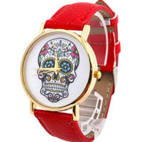 skull flower S/S watch