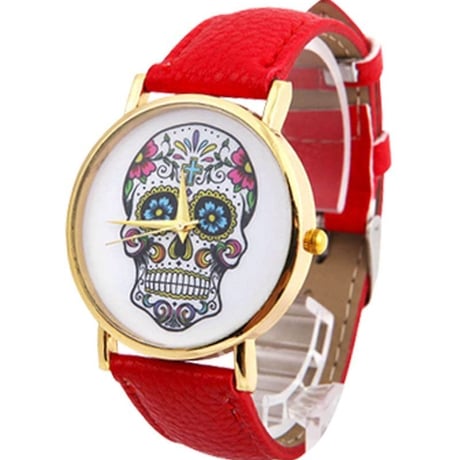 skull flower S/S watch