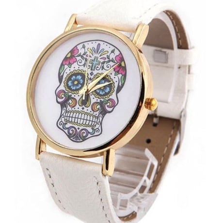 skull flower S/S watch