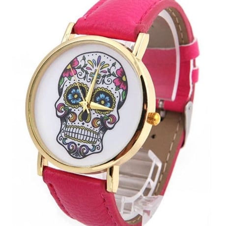skull flower S/S watch
