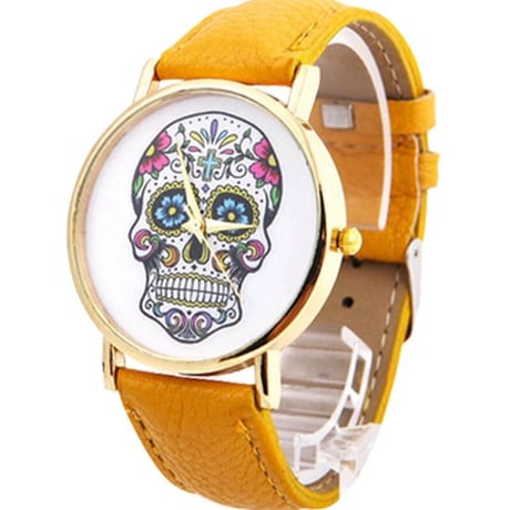 skull flower S/S watch