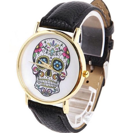 skull flower S/S watch