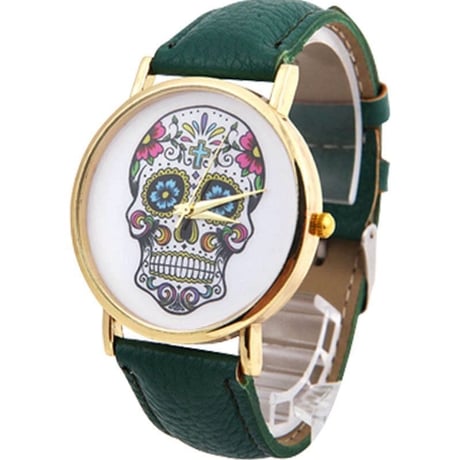 skull flower S/S watch
