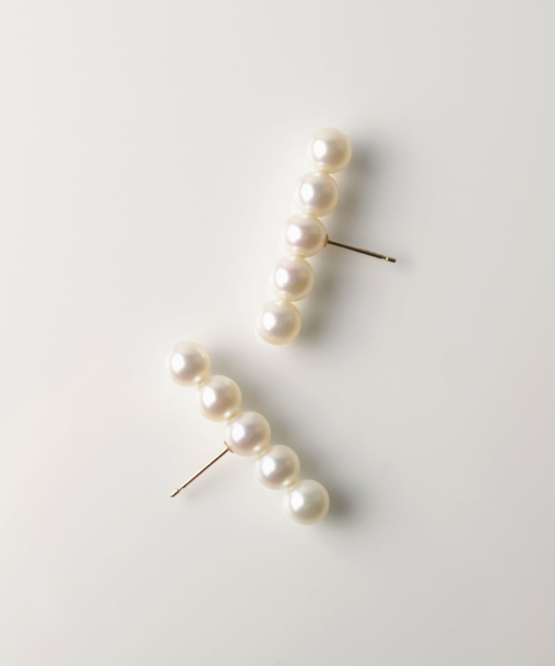 anq.】K10・Pearl Line ピアス 淡水パール | KU-CROISSANT 公