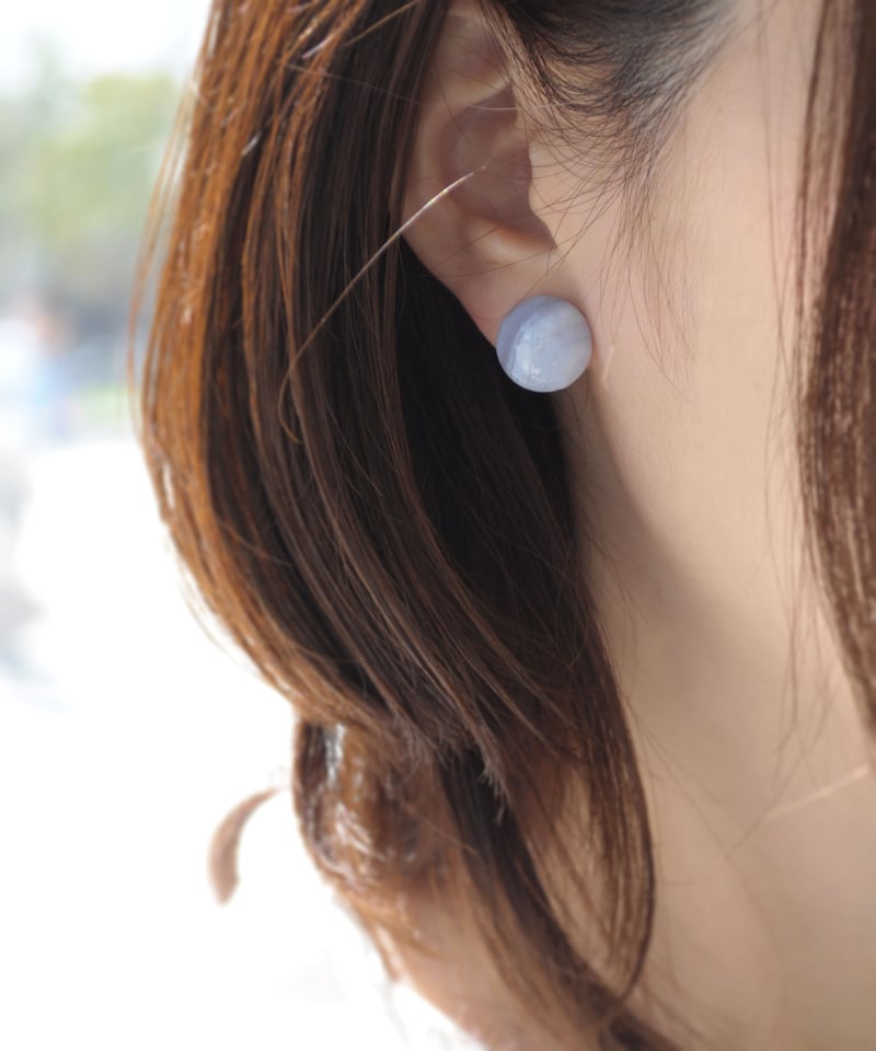anq.】OneStoneイヤリング【ブルーレースアゲート】 | KU-CROISSANT  