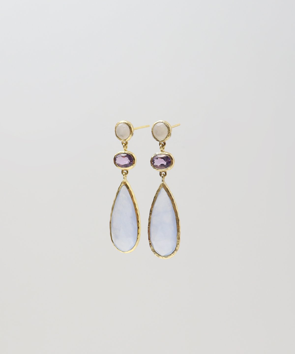 スティーブンデュエック ドロップ シルバー ピアス ムーンストーン