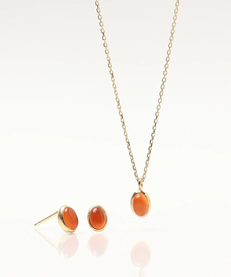 anq.】SV925・レインボームーンストーン/カーネリアン ピアス | KU