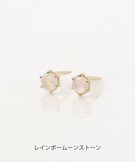 【anq.】SV925・レインボームーンストーン/シトリン/グリーンオニキス/アマゾナイト/ロンドンブルートパーズ/ロードライトガーネット　ピアス