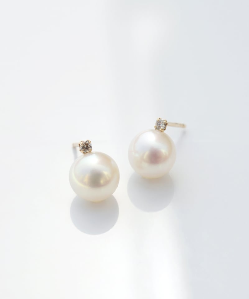 anq.】K10・0.05ctダイヤモンドパールピアス | KU-CROISSANT anq.】K10・0.05ctダイヤモンドパールピアス | KU-CROISSANT