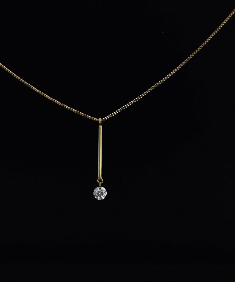 anq.】K18・0.1ctレーザーホールダイヤモンド バーネックレス | KU