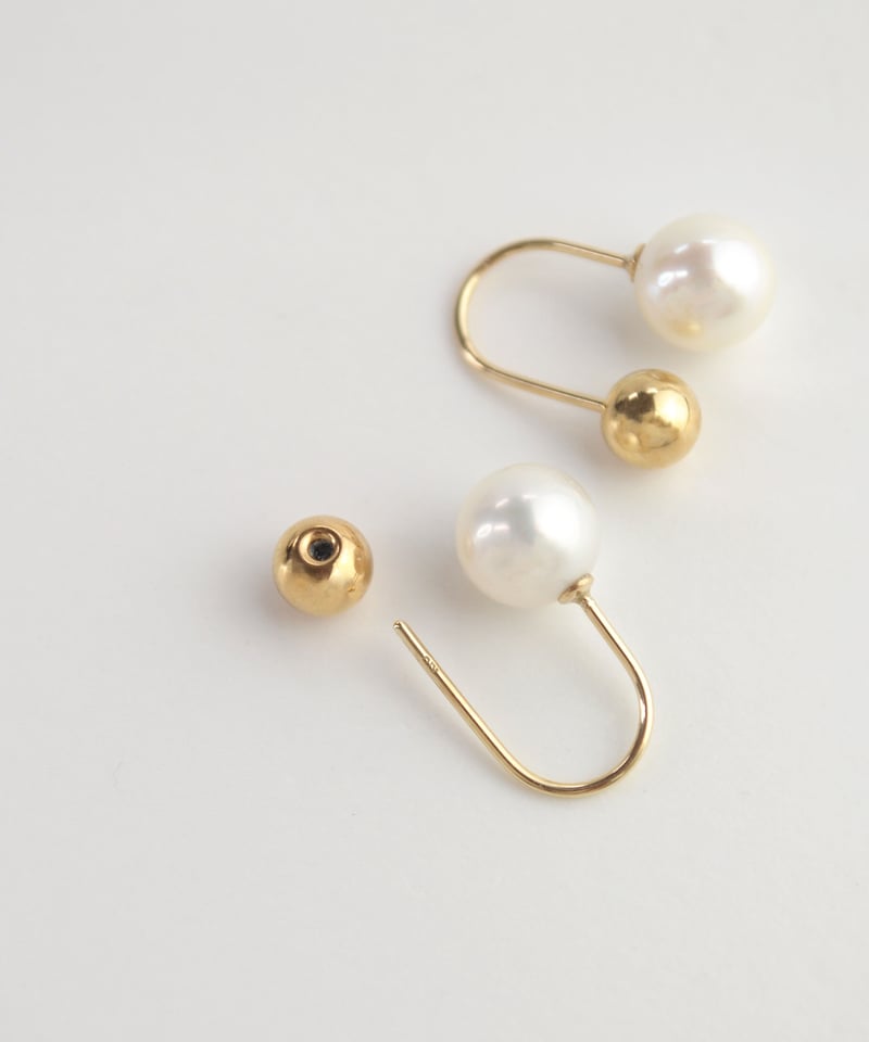 anq.】K10 ・淡水パール ボールキャッチピアス | KU-CROISSANT