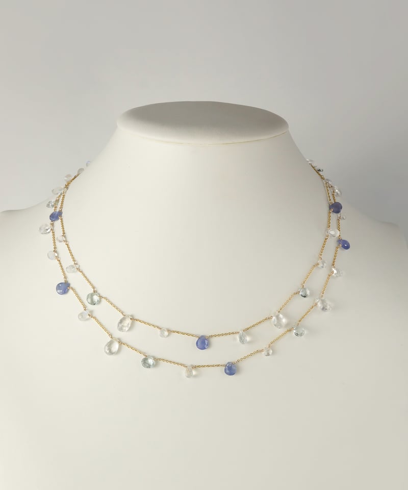 k14gf タンザナイトブルームーンストーンネックレス