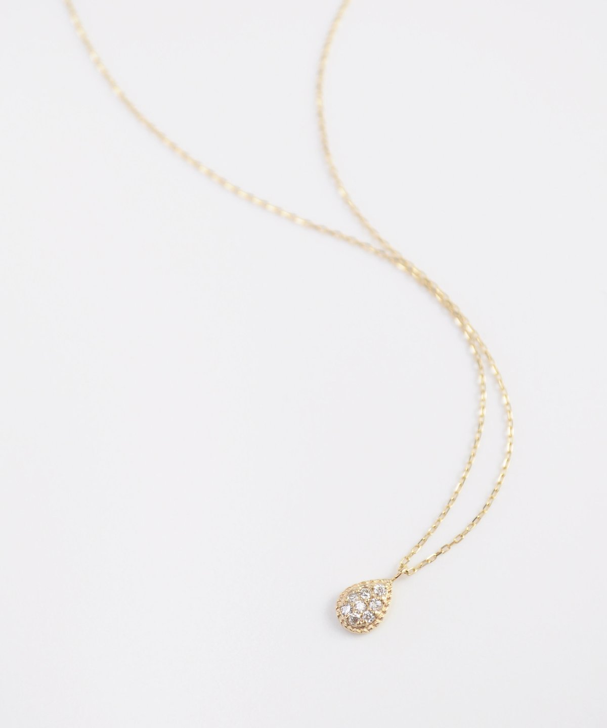 専用⭐︎ダイヤモンド　パヴェネックレス anq.】K10・ペアシェイプ ダイヤモンドパヴェネックレス | KU