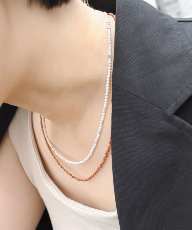 anq.】K14GF ・ハウライト/サンドストーン スライドネックレス | KU