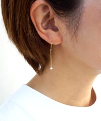 anq.】K10・淡水グレー ボタンパール スタッドピアス | KU-CROISSANT 公