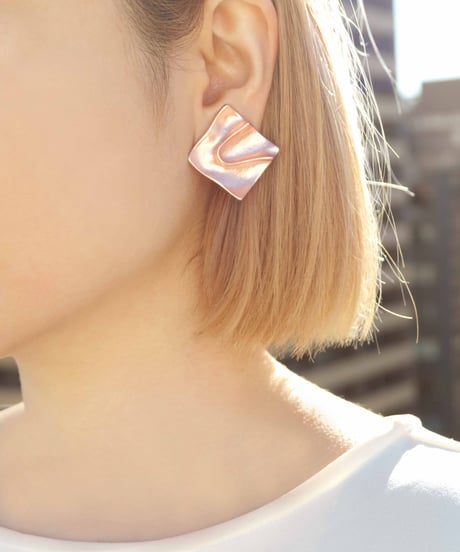 【Paris】プレートイヤリング drape