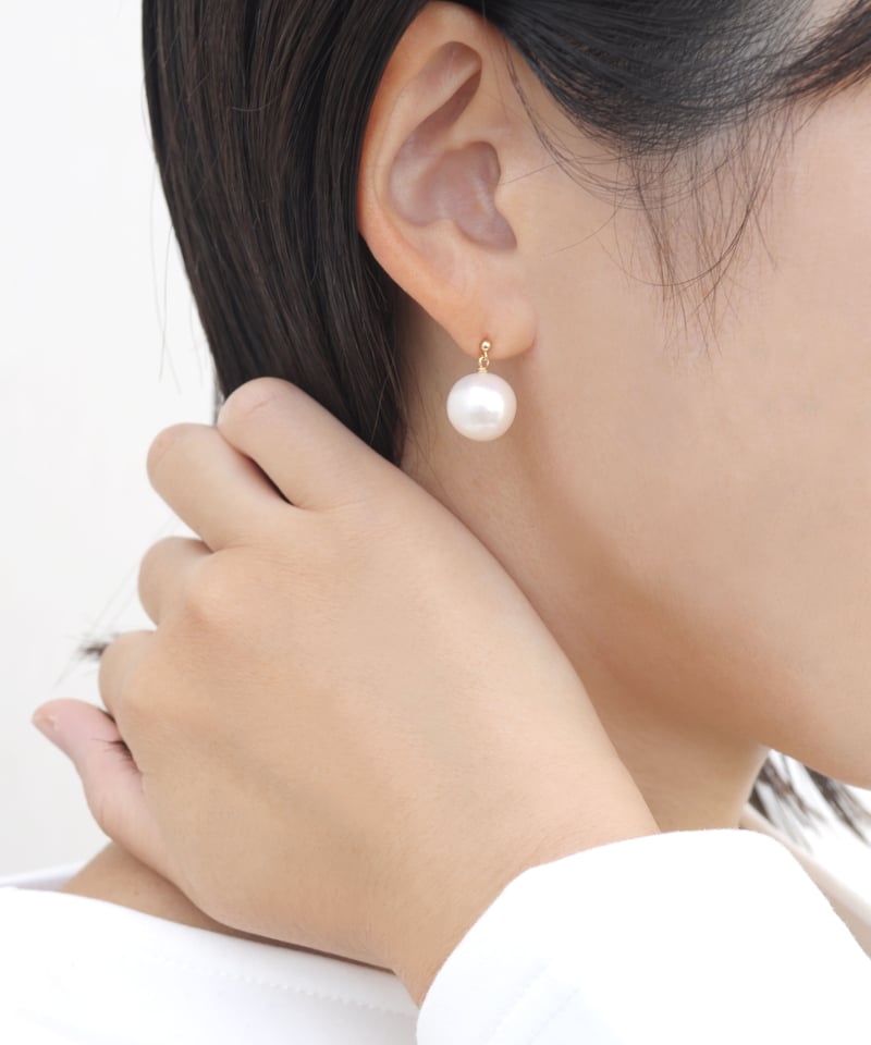 anq.】K10・「Lace」ベビーパールピアス 淡水パール | KU-CROISSANT