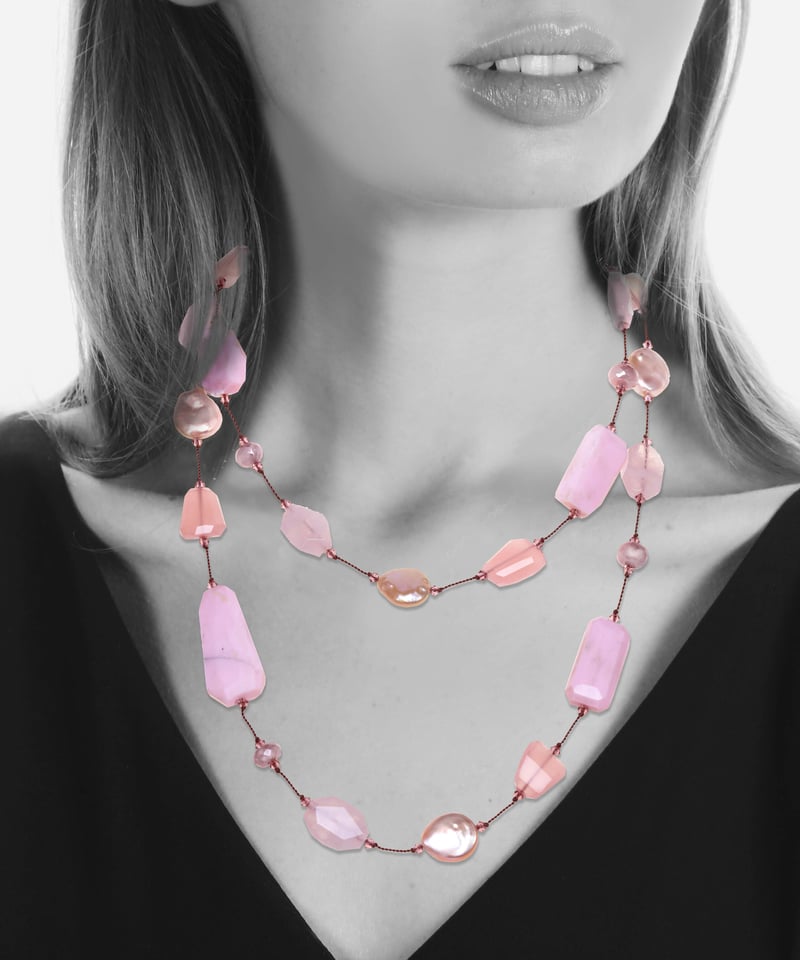 マーゴモリソン MARGO MORRISON ピンク天然石ネックレス