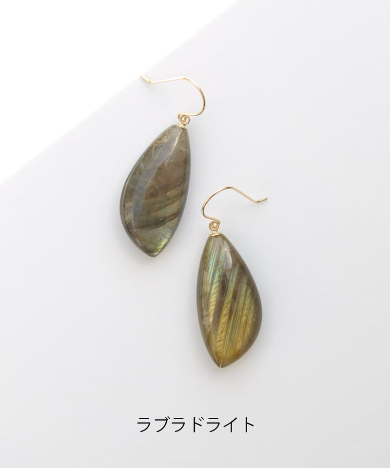 anq.】K10・Limited Stone ピアス ラブラドライト/ラピスラズリ