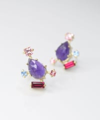 【anq.】K10・花びらパール / ダイヤモンドピアス anq.】K10・花びらパール / ダイヤモンドピアス | KU-CROISSANT