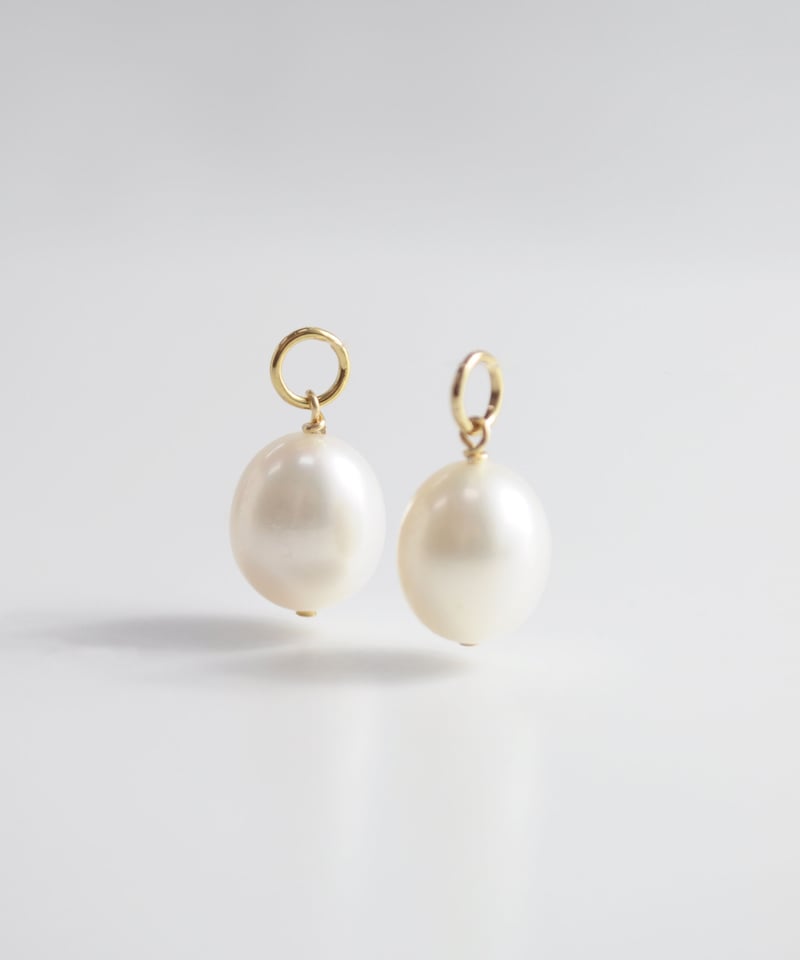 Kaya◆ピーチムーンストーン×淡水パールチャーム✧14kgf Kaya様♡14kgf Kaya◇ピーチムーンストーン×淡水パールチャーム✧14kgf