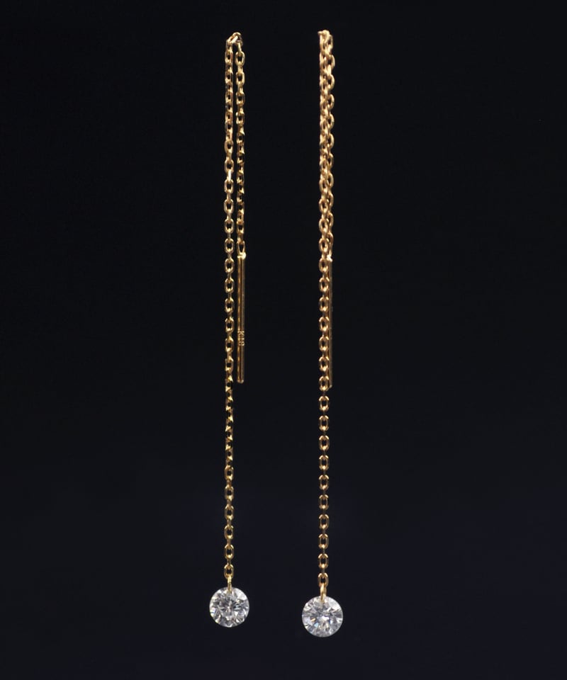 専用anq. K18 レザー ホールダイヤ アメリカンピアス anq.】K18・レーザーホール 0.22ct ダイヤモンド アメリカン