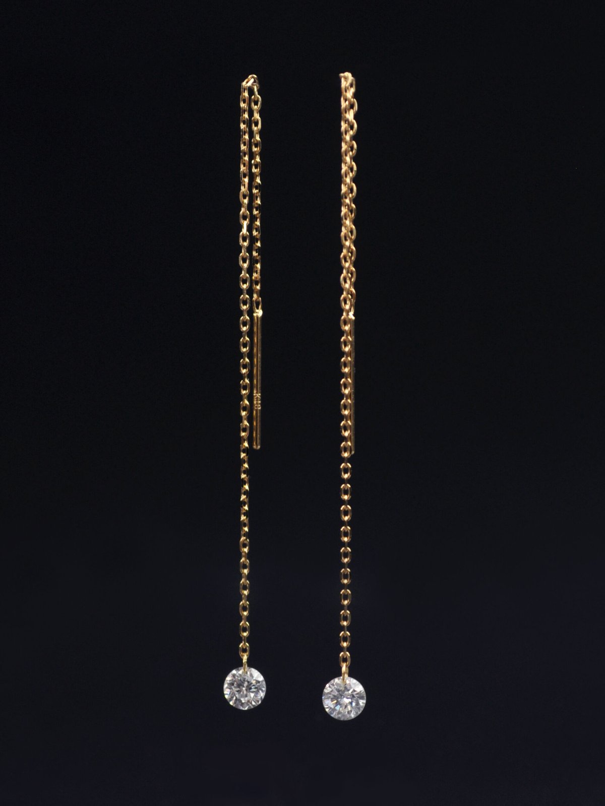 専用anq. K18 レザー ホールダイヤ アメリカンピアス anq.】K18・レーザーホール 0.22ct ダイヤモンド アメリカンピアス