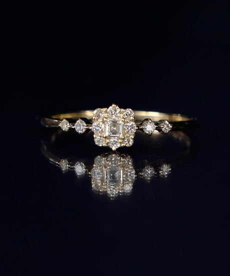 anq. K10ゴールド プレーンリング anq. 指輪 リング 「anq.」K10・9石彫り留めダイヤモンド