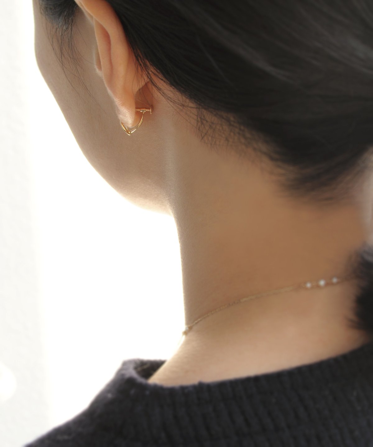 anq　K10ボリュームピアス（パーツのみ) anq. ピアス 「anq.」K10 ペアシェイプ ダイヤモンドパヴェ