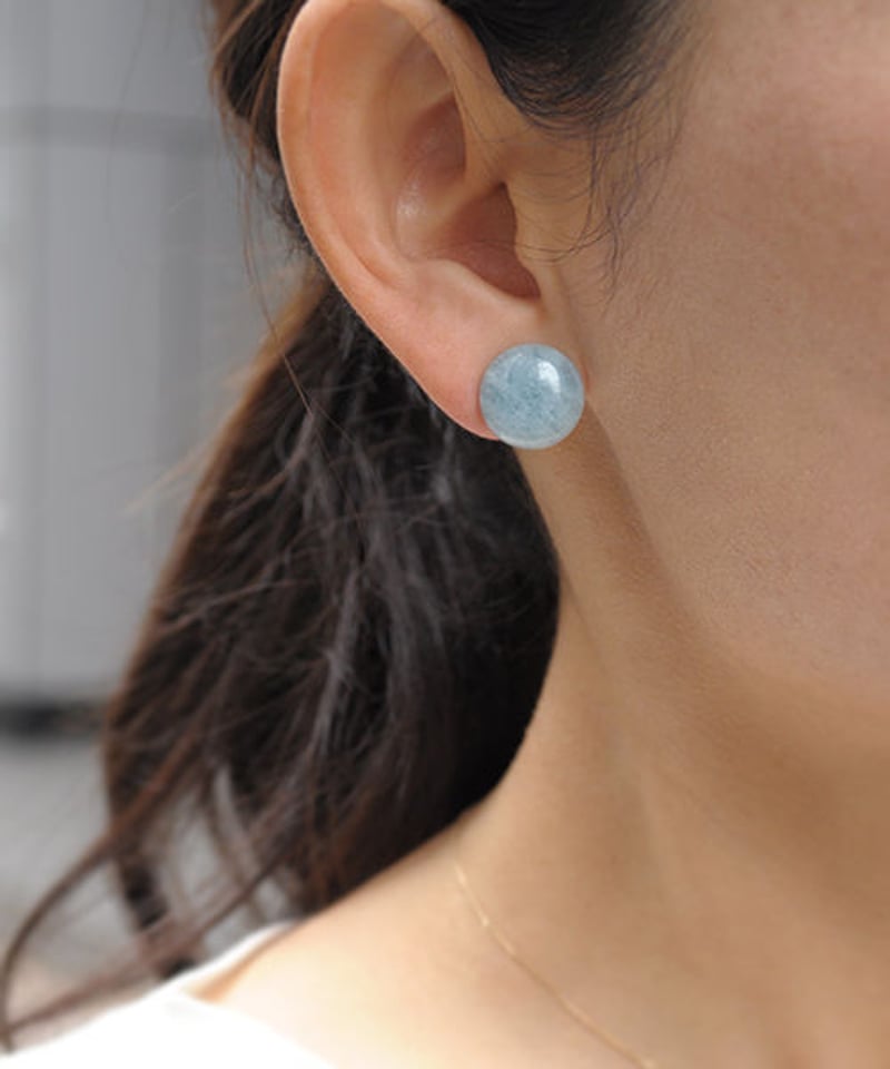 anq.】One Stoneイヤリング アクアマリン | KU-CROISSANT 公式