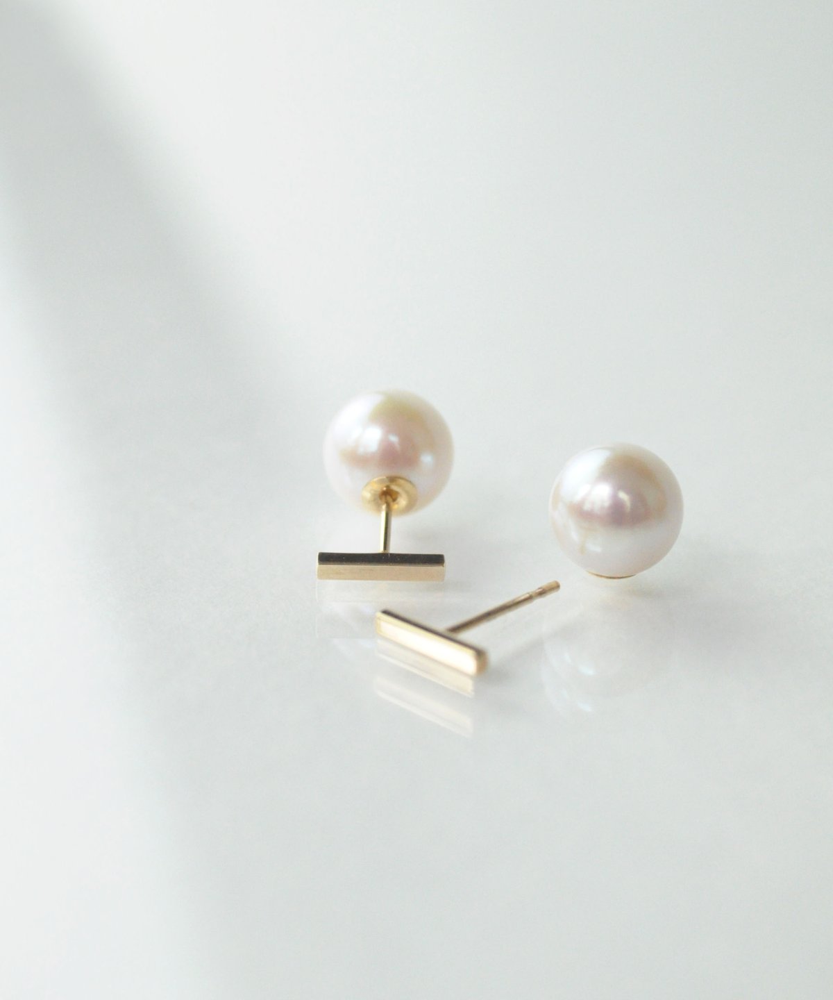 anq.】K10・バー×アコヤパールキャッチピアス | KU-CROISSANT 公式