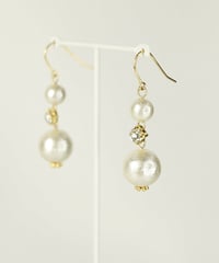 anq.】K10 ・淡水パール ボールキャッチピアス | KU-CROISSANT