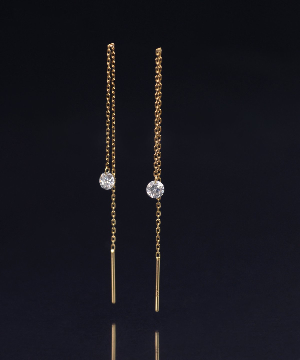 専用anq. K18 レザー ホールダイヤ アメリカンピアス anq.】K18・レーザーホール 0.22ct ダイヤモンド アメリカンピアス